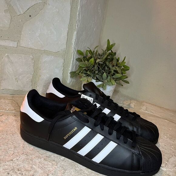 Adidas Originals superstar black/white turtle shell sneakers sz 18 - Picture 2 of 7